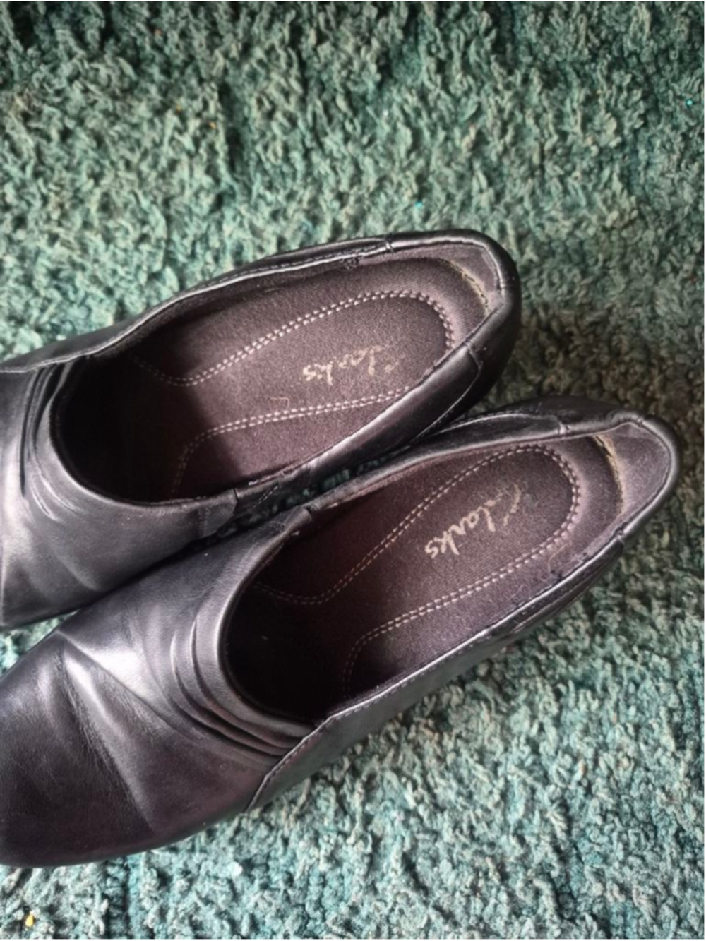 Clarks Women's Black Leather Shoes Ankle Booties Clogs 6M - Picture 12 of 16